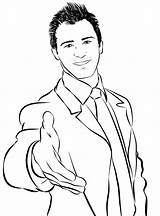 Hand Holding Man Inked Business Wisc Asset sketch template