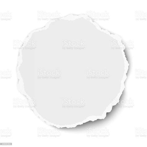 vector round torn paper tear with soft shadow isolated on white stock