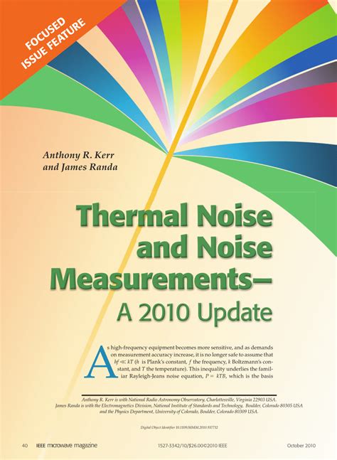 thermal noise  noise measurementsa  update