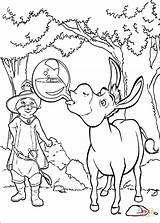 Coloring Pages Drinking Donkey Potion Shrek Printable sketch template