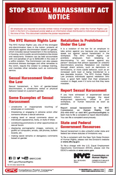 new york city stop sexual harassment act poster