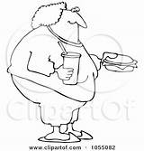 Fat Coloring Eating Outline Food Woman Fast Illustration Djart Royalty Vetor Clip Dennis Cox Clipart 2021 sketch template
