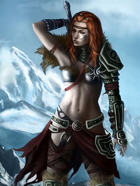 diablo 3 female barbarian by jorsch on deviantart