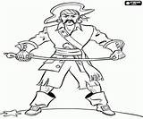 Pirate Coloring Pirates Sword Fearsome Pages sketch template