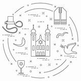 Synagogue Symbols Jewish Vector Horn Sheeps Illustrations Phylacteries Clip Illustration Stock Now Vectors sketch template