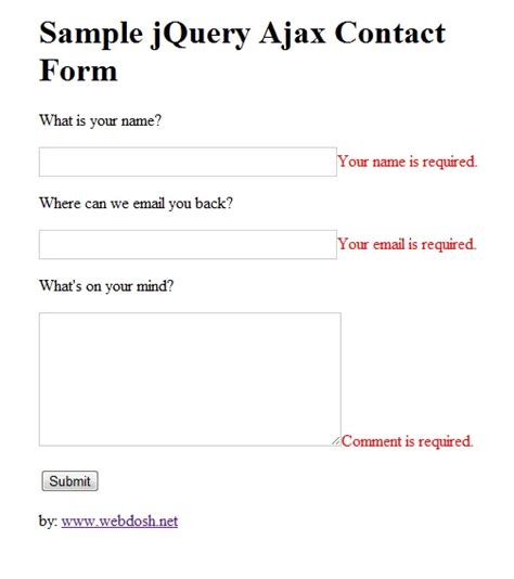simple jquery ajax contact form sourcecodester