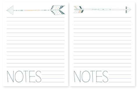 notes printables instant downloads funky hand drawn arrow