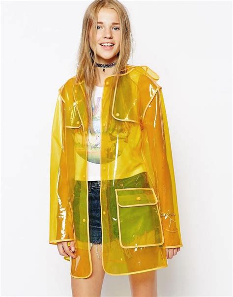 asos asos transparenter regenmantel bei asos raincoats  women cute rain jacket clothes