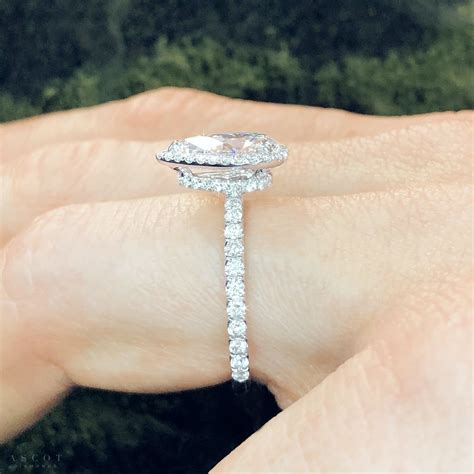 hidden halo engagement ring ascot diamonds pear engagement ring