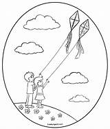 Kite Coloring Flying Kites Fly Clip Drawing Pages Kids Color Getdrawings Getcolorings Printable Sweetclipart Children Cute sketch template