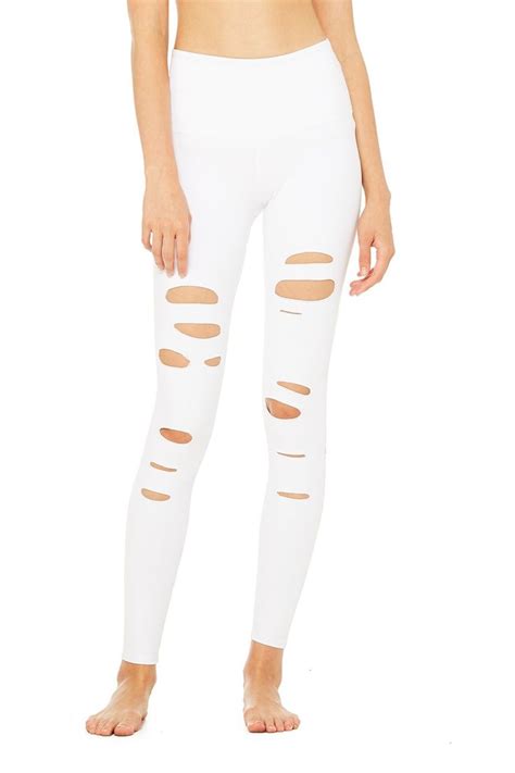 High Waist Ripped Warrior Legging Ripped Leggings Legging Alo Yoga