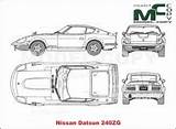 Nissan Datsun Blueprints sketch template