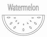 Coloring Watermelon Pages Preschoolers Print sketch template