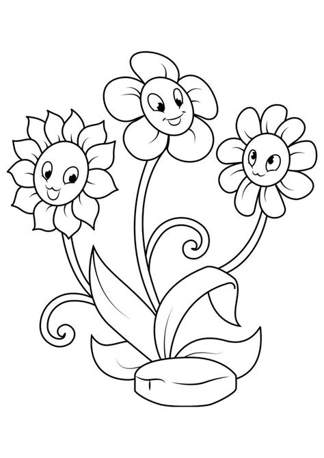 flower coloring pages printable coloring book  kids flower