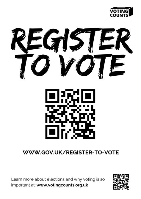 register  vote qr code poster voting counts resources