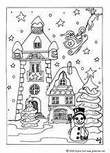 Coloring Village Christmas House Snow Pages Covered Color Colorear Coloriage Navidad Gingerbread Print Clipart Para Noel Dibujos Houses Kids Mes sketch template