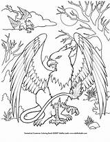 Coloring Pages Griffin Mystical Creatures Baby Printable Dragon Mythical Deviantart Color Dragons Kids Unicorn Animal Mermaid Adult Gryphon Coloriage Dat sketch template