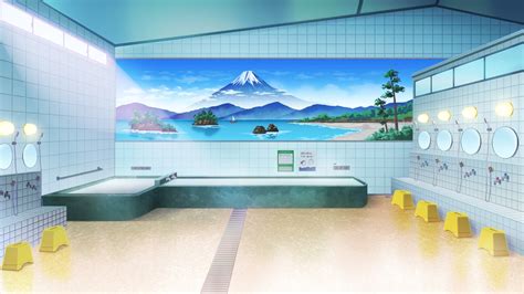 Anime Landscape Japanese Public Bath Anime Background