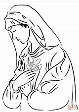 Mary Virgin Coloring Rose Pages Sorrows Jesus Printable Drawing Mother sketch template