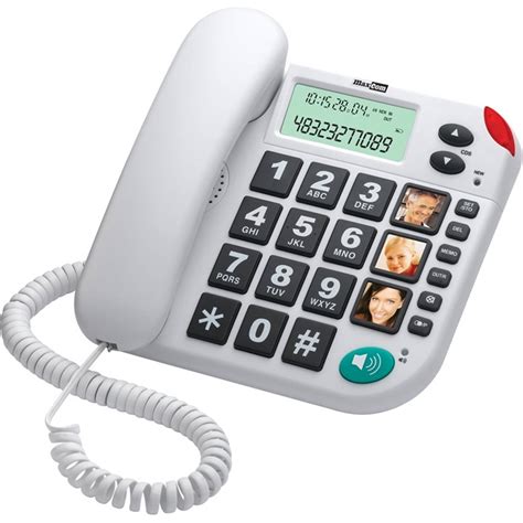 stelcomfort maxcom huistelefoon voor senioren wit blokker