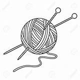 Drawing Yarn Needle Knitting Ball Needles Outline Thread Vector Knit Illustration Getdrawings Clipart Drawings Paintingvalley sketch template
