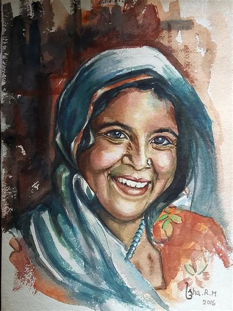 An Indian Village Woman Painting By Usha Mishra