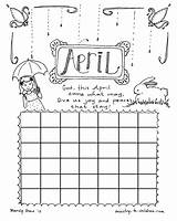 April Calendar Coloring Pages Children Kids Ministry Print Printable May Sheet Church Pdf Easy Printables sketch template