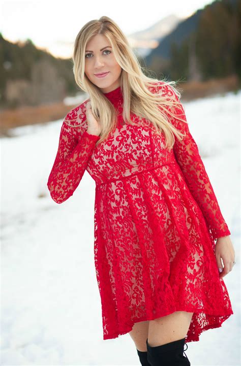 red lace free people dress