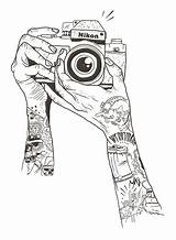 Drawings Drawing Tumblr Coloring Camera Nikon Ever Coolest Draw Sketches Cute Pencil Things Designlooter Tattoos Dibujar Yourself Contour Illustrations Para sketch template