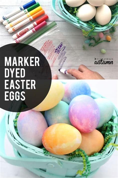 super easy   color easter eggs  markers   dye