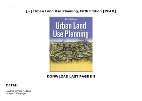urban land  planning  edition read