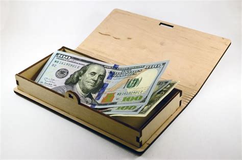 wooden cash box money holder jewerly box  banknotes  etsy