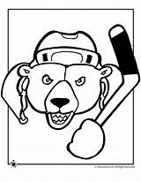 Hockey Coloring Bear Polar Pages sketch template