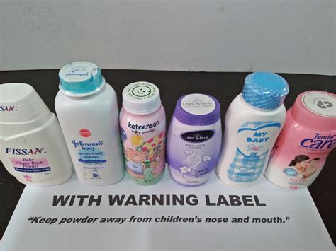 talcum powder products lack required warning label groups seek asbestos  labeling