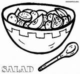 Salad Coloring Pages Drawing Plate Getdrawings Print Sketch Template sketch template