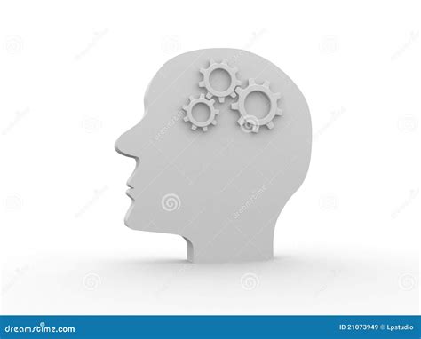 human head profile  gears royalty  stock images image