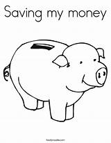 Coloring Bank Money Piggy Ham Saving Math Pages Twistynoodle Template Pig Built California Usa Favorites Login Add Outline Noodle Print sketch template