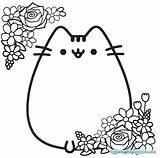 Pusheen Coloring Pages Pizza Holding Kids sketch template