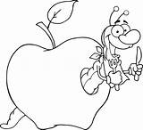 Coloring Apple Apples Picking Printable Pages Worm Kids Worms Big Eating Eat Appel Colouring Clipart Popular sketch template