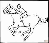 Jockey Jinete Caballo Paard Kleurplaat Galopperend Galopando Pferd Kleurplaten Coloringhome Kleurplatenl Thoroughbred Supercoloring sketch template