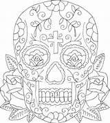 Coloring Pages Skull Tattoo Roses Sugar Pdf Skulls Printable Tattoos Getdrawings Getcolorings Colorings sketch template