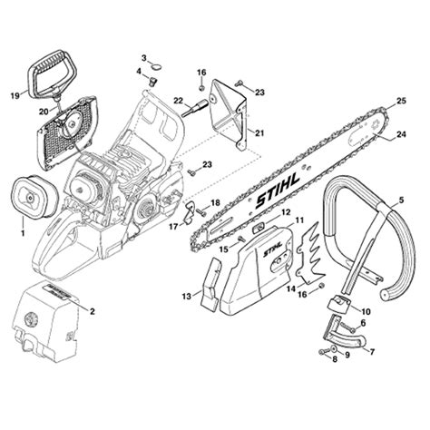 ms  stihl chainsaw parts diagram