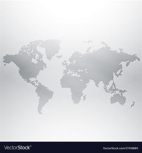 world map design  creative wavy pattern vector image