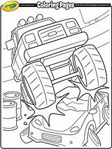 Coloring Pages Monster Truck Car Crayola Crushing Trucks Printable Color Jam Monstertruck Cars Birthday Colouring Print Party Scene Race Give sketch template