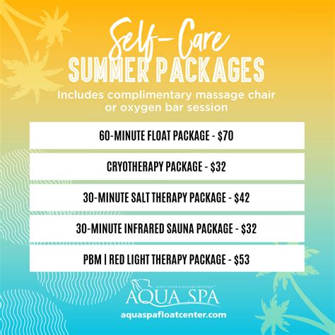 current promotions aqua spa float center