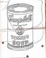 Campbells Soup Coloring Warhol Campbell Label Sketch Template Andy sketch template