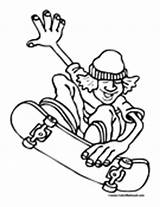 Coloring Skateboard Skateboarding Pages Trick Cool Girl Colormegood Sports sketch template