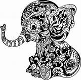 Mandala Elephant Baby Drawing Clipart Svg Ready Transfer Press Phoenix Coloring Animal Mandalas Pages Elefant Simple Tiere Outline Zentangle Transparent sketch template