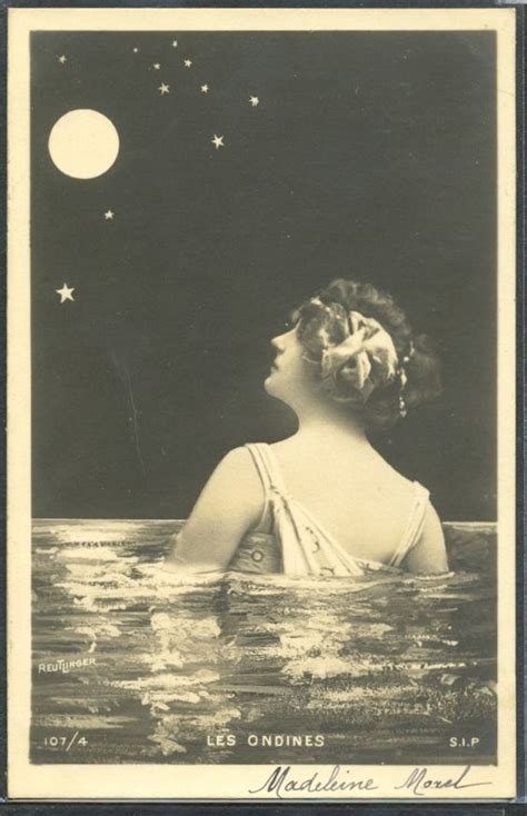 Vintage Paper Moon The Sea Nymph And The Moon 1910s Postcard Vintage