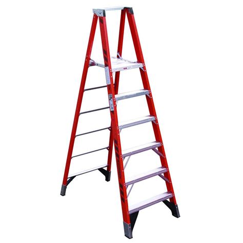 werner  ft reach fiberglass platform step ladder  glasmark